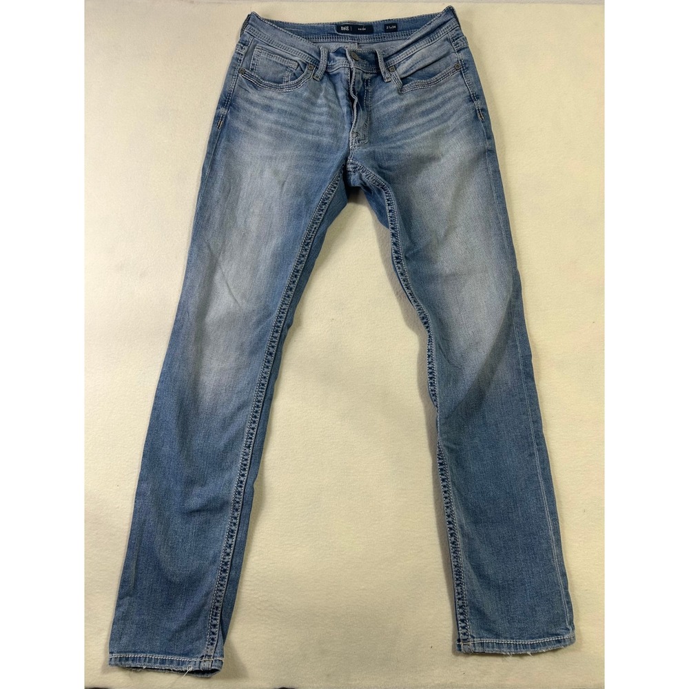 BKE Mason Mens Straight Leg Light Wash Blue Denim Jeans 31x34